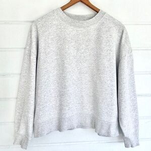 COS 100% Cotton Boxy Crewneck Sweatshirt in Heather Gray - XS